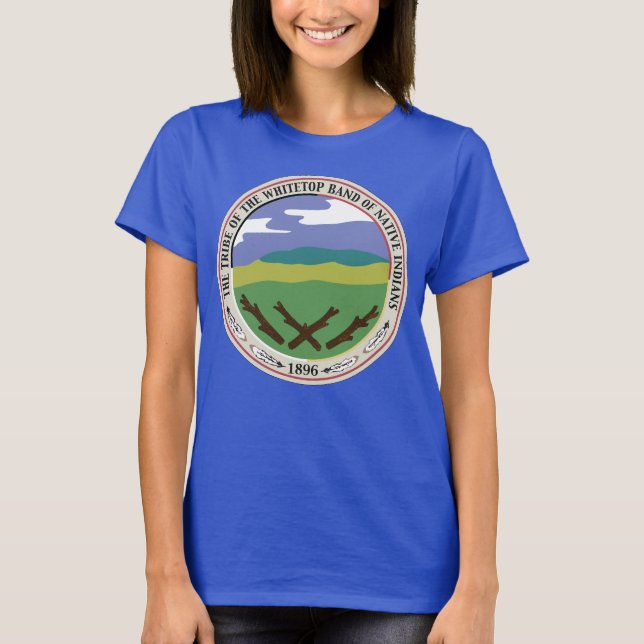Whitetop Seal/Logo on Flag Blue Background T-Shirt (Front)