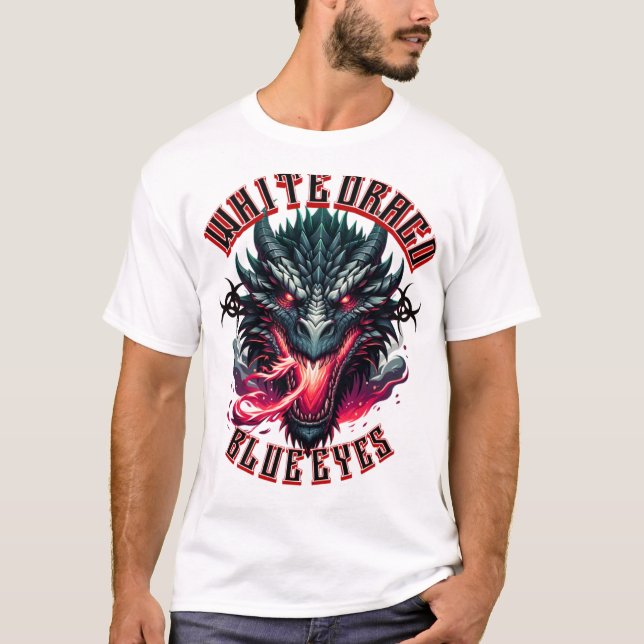 Whiteurago BlueEyes Dragon T-Shirt – Epic Fantasy  (Front)