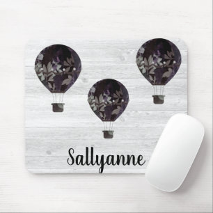 WHITEWASH RUSTIC HOT AIR BALLOON CUSTOMIZABLE MOUSE MAT