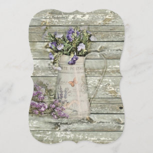 whitewashed barn wood farmhouse summer lavender invitation