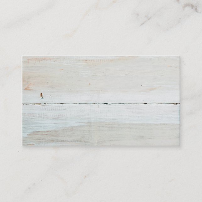 Whitewashed Barn Wood White Woodgrain Business Card (Front)