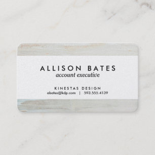 whitewashed Barn Wood White Woodgrain Business Card