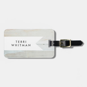 whitewashed Barn Wood White Woodgrain Luggage Tag