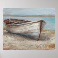 Whitewashed Boat on the Shore