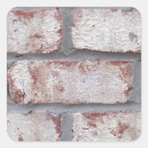 Whitewashed Brick Wall Square Sticker