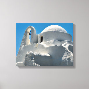 Whitewashed Church, Mykonos, Greece Canvas Print