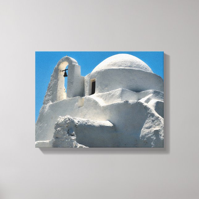 Whitewashed Church, Mykonos, Greece Canvas Print (Front)