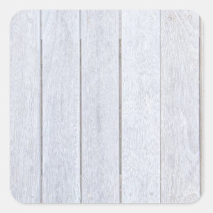 Whitewashed Old Weathered Wood Background Wooden Square Sticker