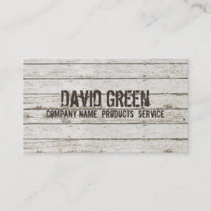 Whitewashed Wood Carpentry handyman construction Business Card