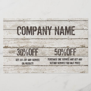 Whitewashed Wood Carpentry handyman construction Flyer