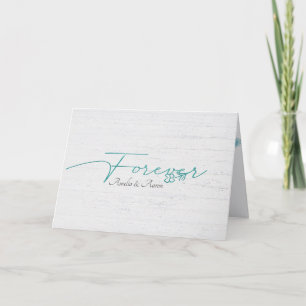 Whitewashed Wood Wedding Thank You Card