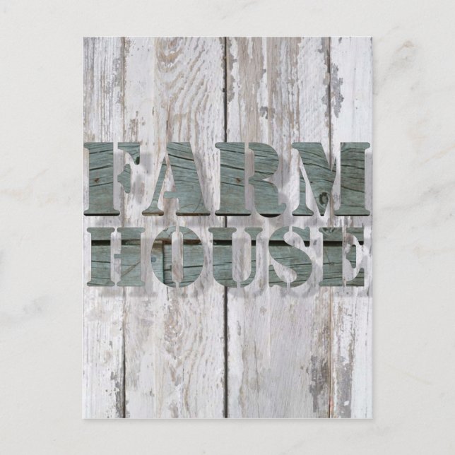whitewashed wood western country farmhouse postcard (Front)
