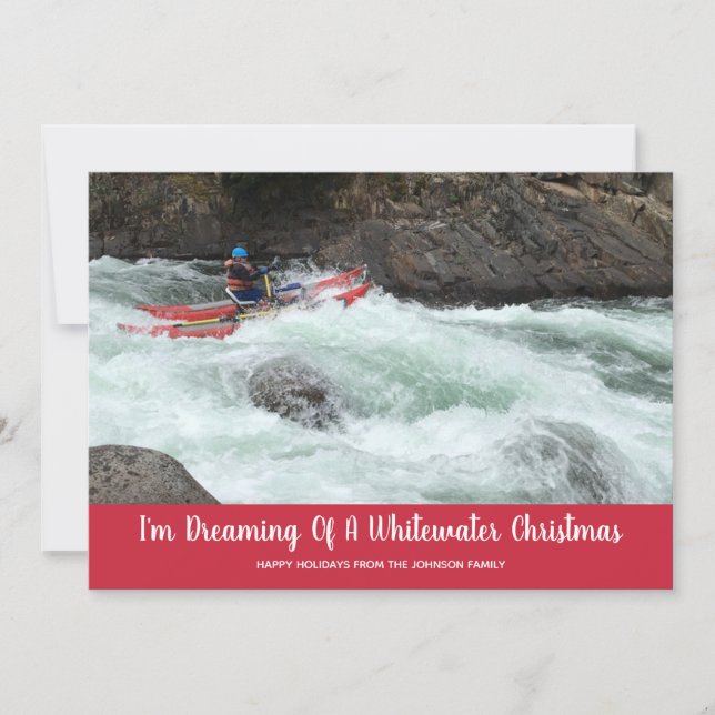 Whitewater Christmas Your Own Photo Flat Holiday Card (Front)