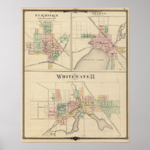 Whitewater, Elkhorn and Geneva Poster