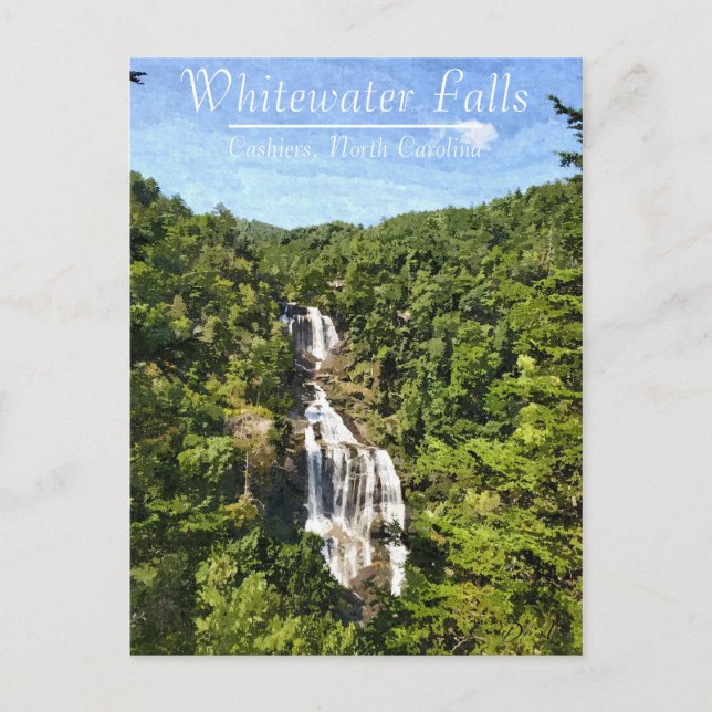 Whitewater Falls Cashiers North Carolina Postcard (Front)
