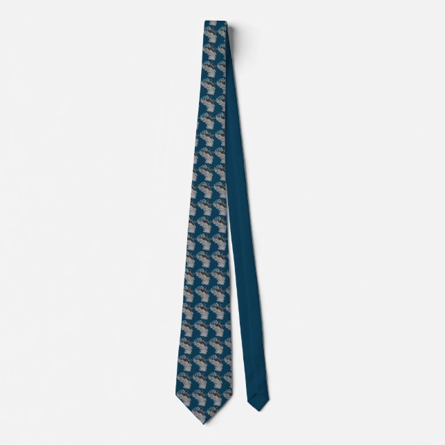 Whitewater Kayak on Navy Blue Tie (Front)