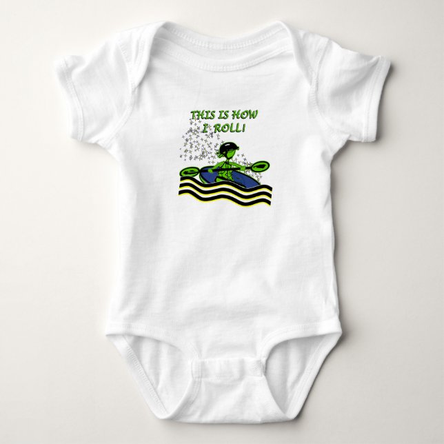 Whitewater Kayak Roll Baby Bodysuit (Front)