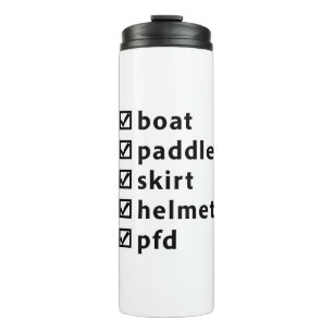 Whitewater Kayaking Checklist Gift for Kayaker Thermal Tumbler