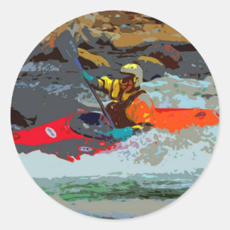 Whitewater Kayaking Classic Round Sticker