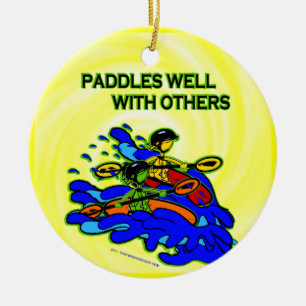 Whitewater Paddles Well With Others Ceramic Tree Decoration