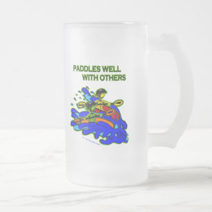 Whitewater Paddles Well With Others Frosted Glass Beer Mug