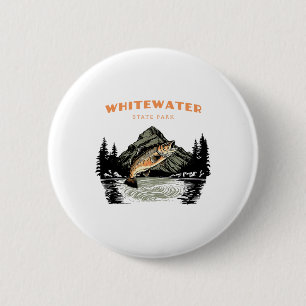 Whitewater State Park Retro Vintage Fishing 6 Cm Round Badge