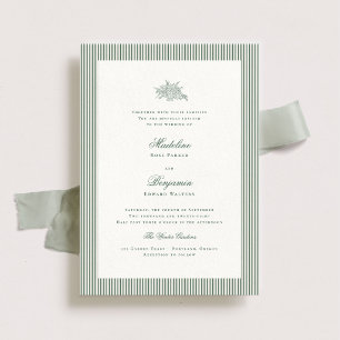 Whitford Hunter Green Wedding Invitation