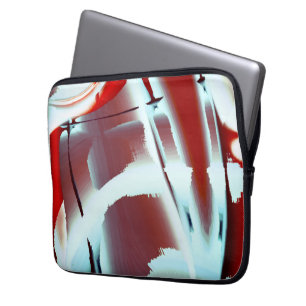 Whitish to red cropped digital paint magnification laptop sleeve