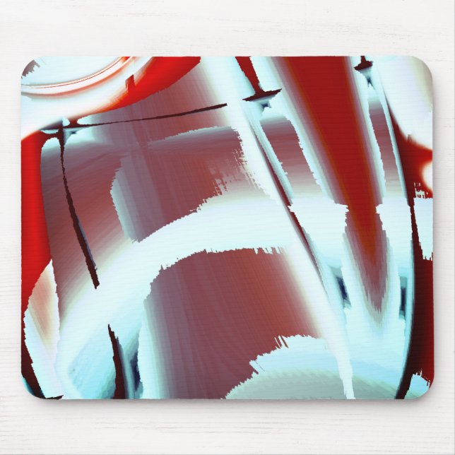 Whitish to red cropped digital paint magnification mouse mat (Front)