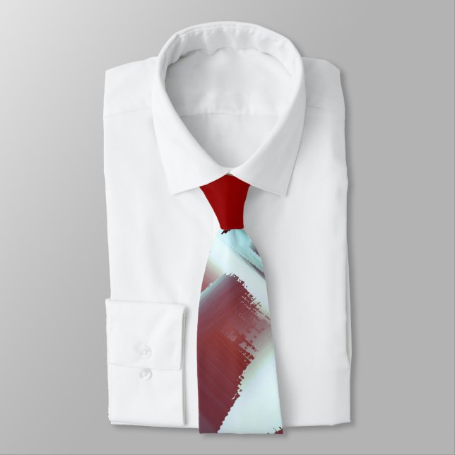 Whitish to red cropped digital paint magnification tie (Tied)