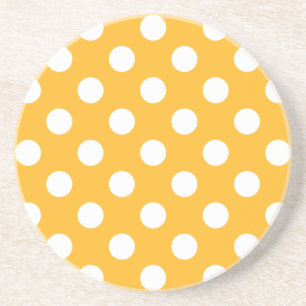 Whitle polka dots on yellow coaster