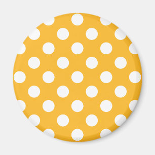 Whitle polka dots on yellow magnet