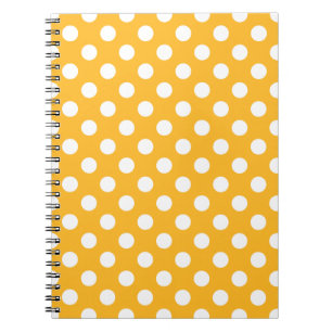 Whitle polka dots on yellow notebook