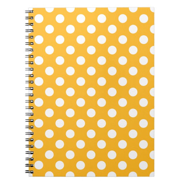 Whitle polka dots on yellow notebook (Front)