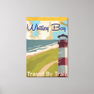 Whitley Bay,North Tyneside Vintage Travel Poster Canvas Print