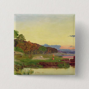 Whitlingham, Norfolk, 1860 (oil on canvas) 15 Cm Square Badge