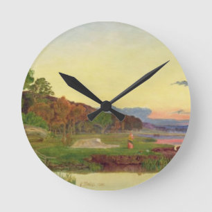Whitlingham, Norfolk, 1860 (oil on canvas) Round Clock
