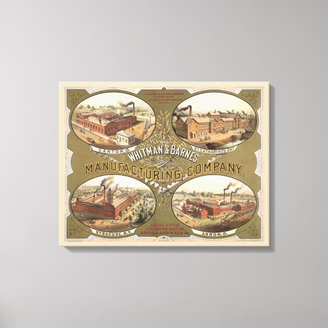 Whitman & Barnes Manufacturing Company. Canvas Print (Front)