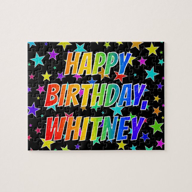 "WHITNEY" First Name, Fun "HAPPY BIRTHDAY" Jigsaw Puzzle (Horizontal)