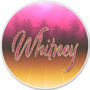 Whitney First Name Golden pink Sticker