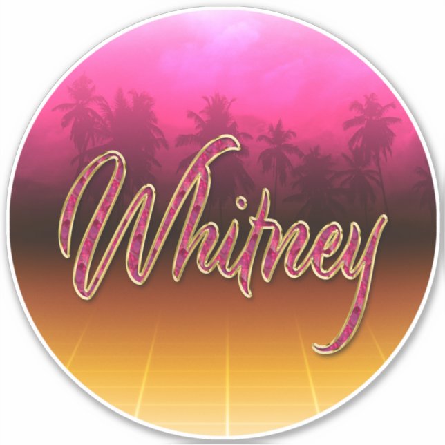 Whitney First Name Golden pink Sticker (Front)