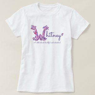 Whitney girls W name meaning custom t-shirt