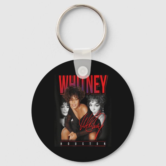 Whitney Houston Retro Photo Collage  Key Ring (Front)