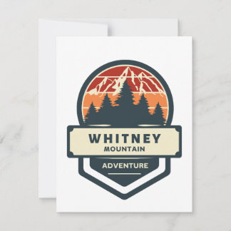 Whitney mountain peak climbing and hiking card