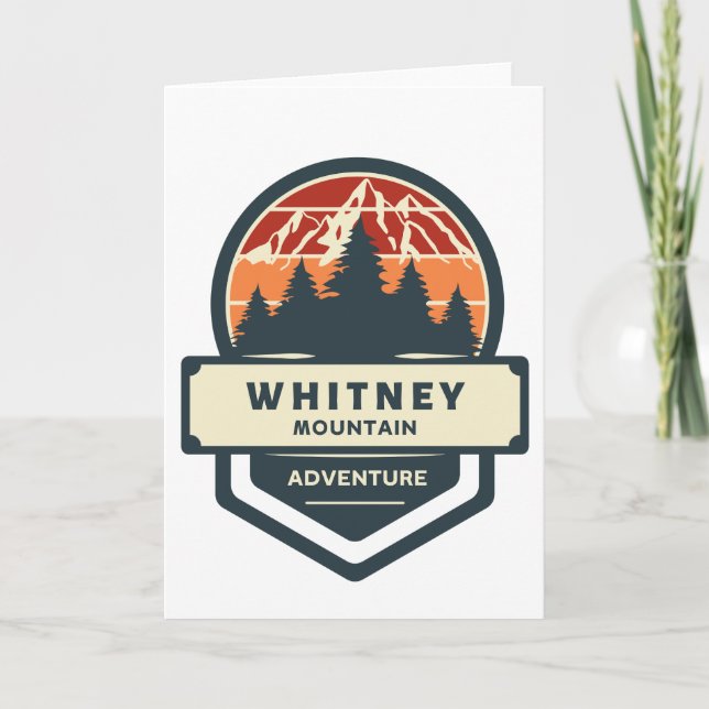 Whitney mountain peak climbing and hiking card (Front)