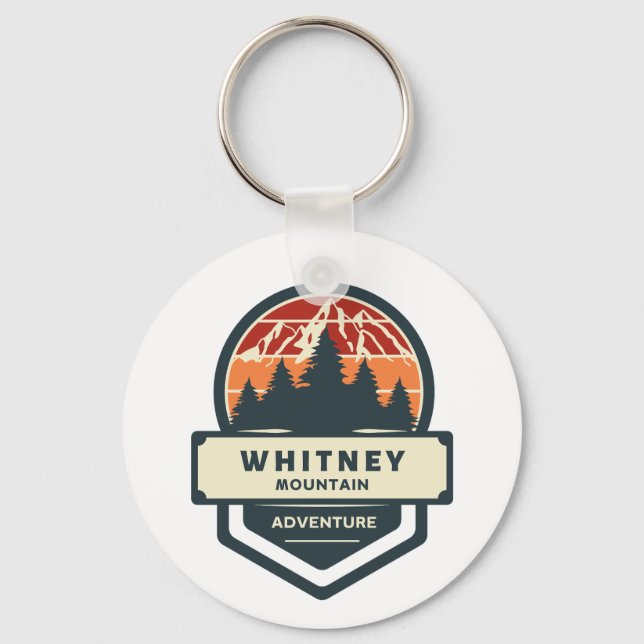 Whitney mountain peak climbing and hiking key ring (Front)