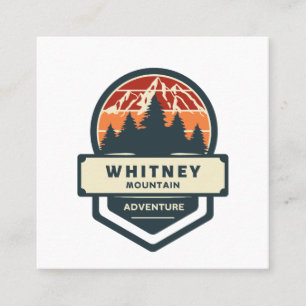Whitney mountain peak climbing and hiking square business card