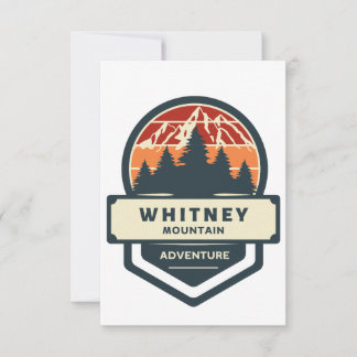 Whitney mountain peak climbing and hiking thank you card