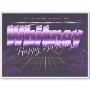 Whitney Name First Name purla retro Sticker Birthd