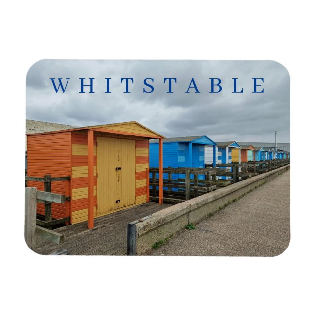 Whitstable beach huts fridge magnet (Horizontal)